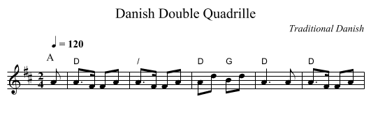 Danish Double Quadrille - staff notation