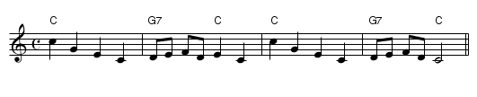 Danish folk song - staff notation