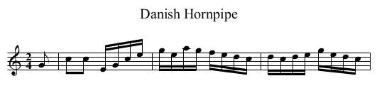 Danish Hornpipe - staff notation