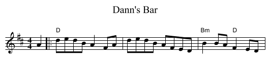Dann's Bar - staff notation