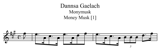 Dannsa Gaelach - staff notation