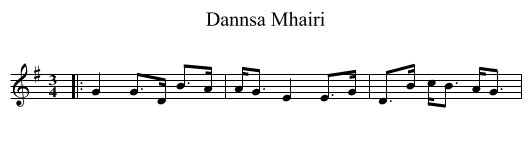 Dannsa Mhairi - staff notation