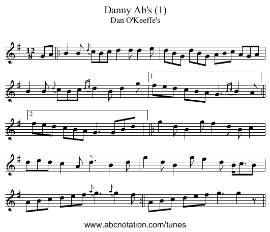 Danny Ab's (1) - staff notation