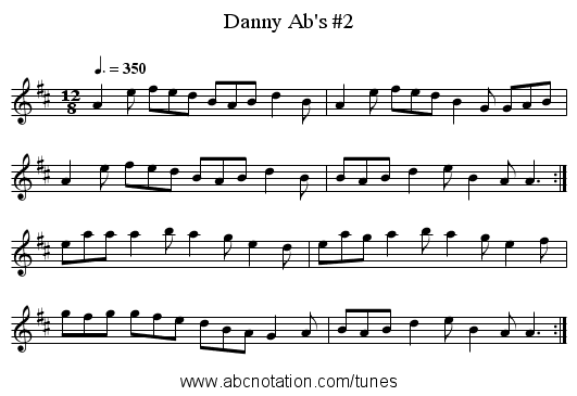 Danny Ab's #2 - staff notation