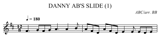 DANNY AB'S SLIDE (1) - staff notation