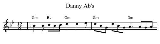 Danny Ab's - staff notation