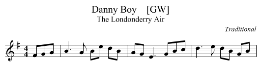 Danny Boy    [GW] - staff notation