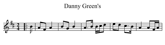 Danny Green's - staff notation