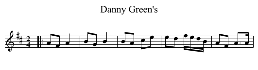 Danny Green's - staff notation