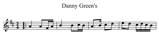 Danny Green's - staff notation