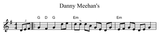 Danny Meehan's - staff notation