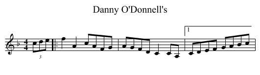 Danny O'Donnell's - staff notation