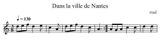 Dans la ville de Nantes - staff notation