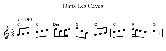 Dans Les Caves - staff notation