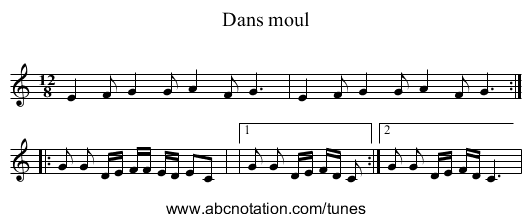 Dans moul - staff notation