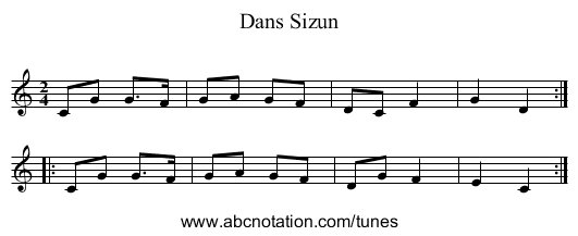 Dans Sizun - staff notation