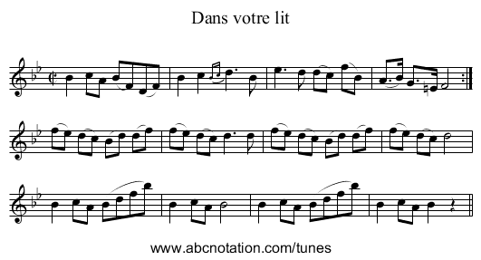 Dans votre lit - staff notation