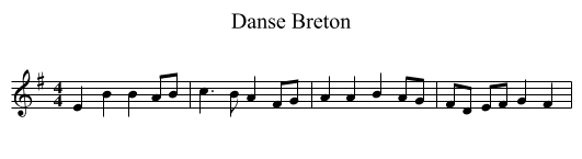 Danse Breton - staff notation