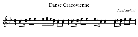 Danse Cracovienne - staff notation