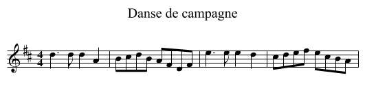 Danse de campagne - staff notation