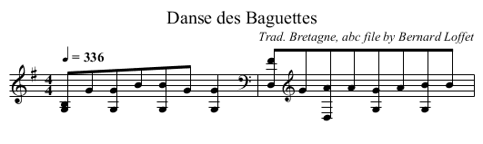 Danse des Baguettes - staff notation