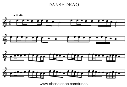 DANSE DRAO - staff notation