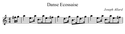 Danse Ecossaise - staff notation