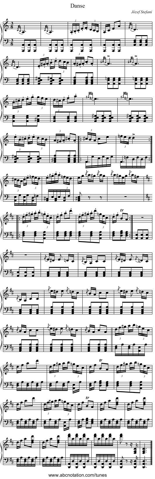 Danse - staff notation