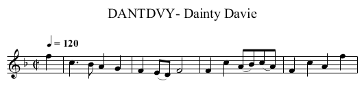 DANTDVY- Dainty Davie - staff notation