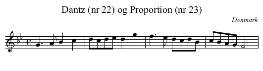 Dantz (nr 22) og Proportion (nr 23) - staff notation