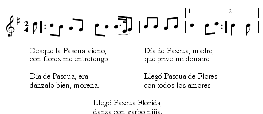 Danza (CT 159) - staff notation