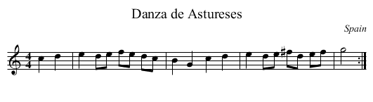 Danza de Astureses - staff notation