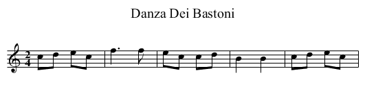 Danza Dei Bastoni - staff notation