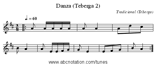 Danza (Teberga 2) - staff notation