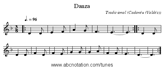 Danza - staff notation