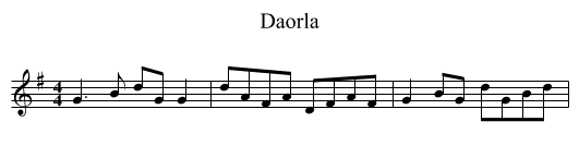Daorla - staff notation