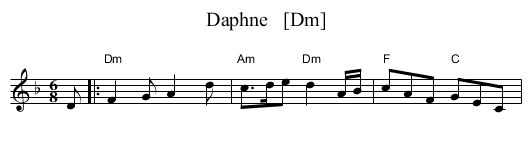 Daphne   [Dm] - staff notation