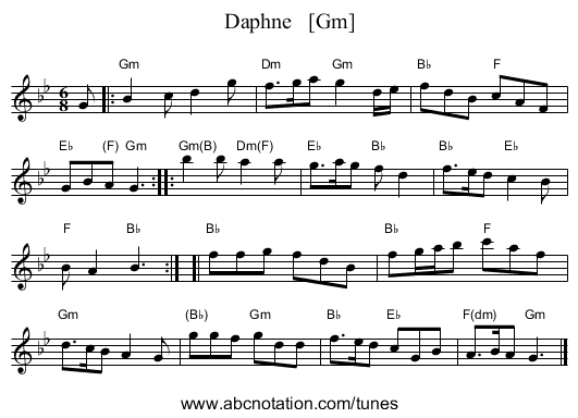 Daphne   [Gm] - staff notation