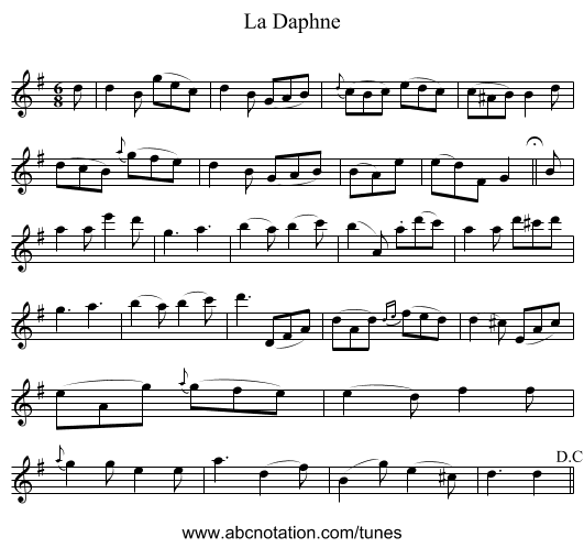 Daphne, La - staff notation