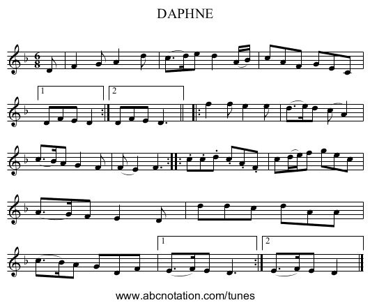 DAPHNE - staff notation