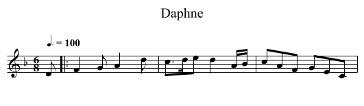 Daphne - staff notation