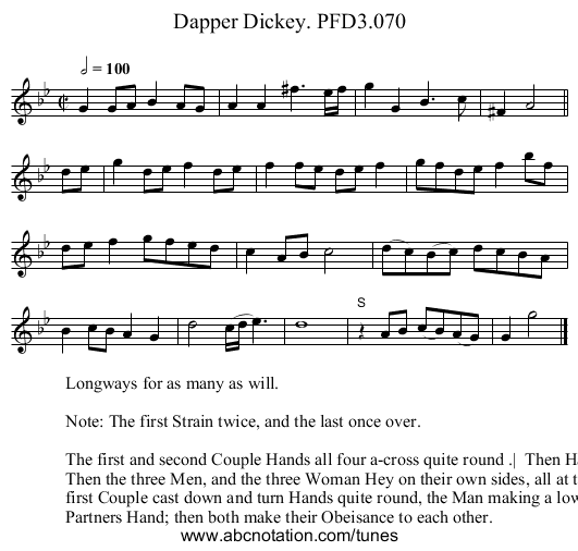 Dapper Dickey. PFD3.070 - staff notation
