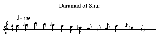 Daramad of Shur - staff notation