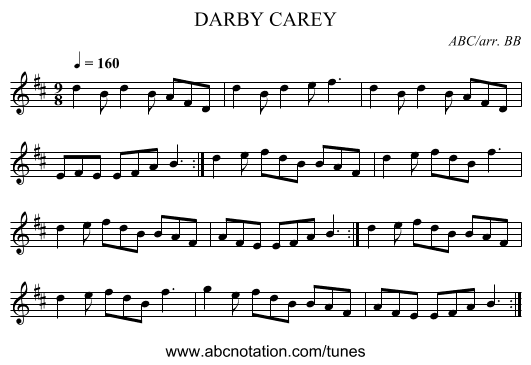 DARBY CAREY - staff notation