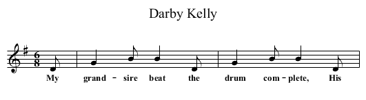Darby Kelly - staff notation