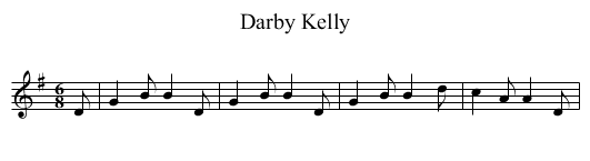 Darby Kelly - staff notation