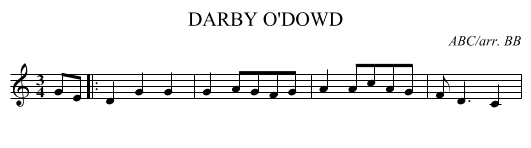 DARBY O'DOWD - staff notation