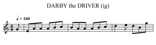 DARBY the DRIVER (ig) - staff notation