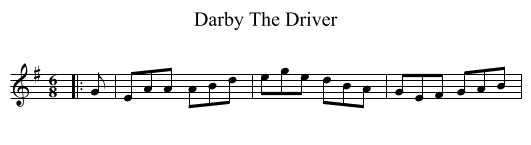 Darby The Driver - staff notation