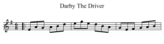 Darby The Driver - staff notation